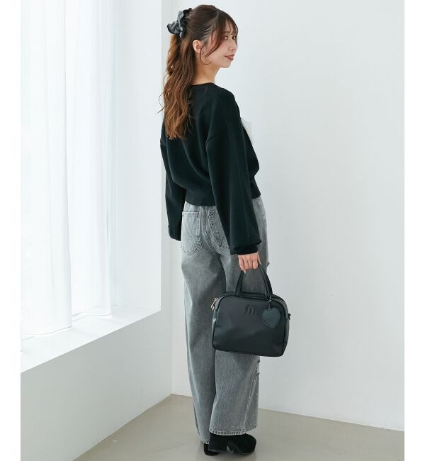  「キラキラレースダメージデニム」|デニム|