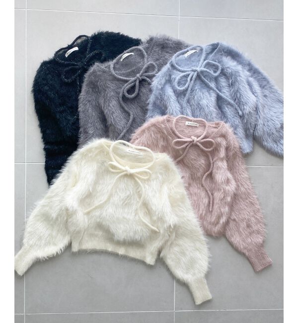  「キラメキチョーカーセットシャギーニット」|ニット・セーター|