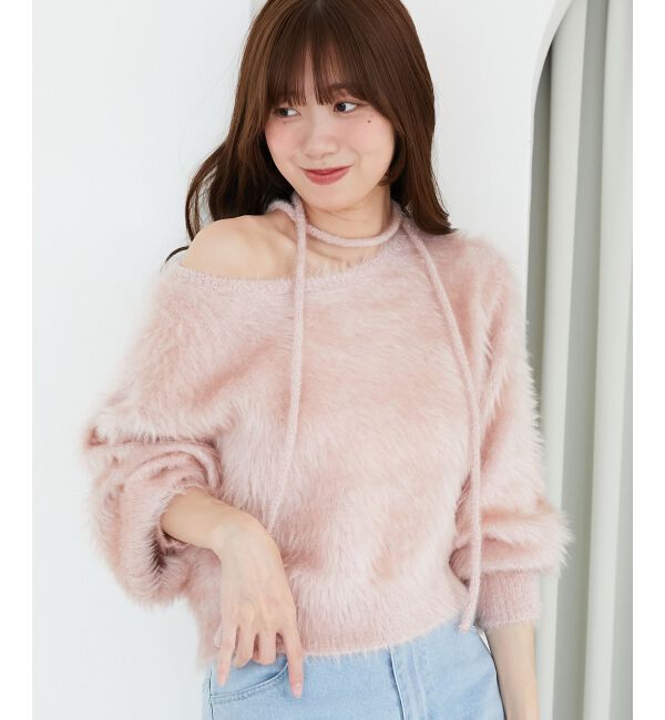  「キラメキチョーカーセットシャギーニット」|ニット・セーター|