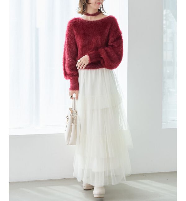  「キラメキチョーカーセットシャギーニット」|ニット・セーター|