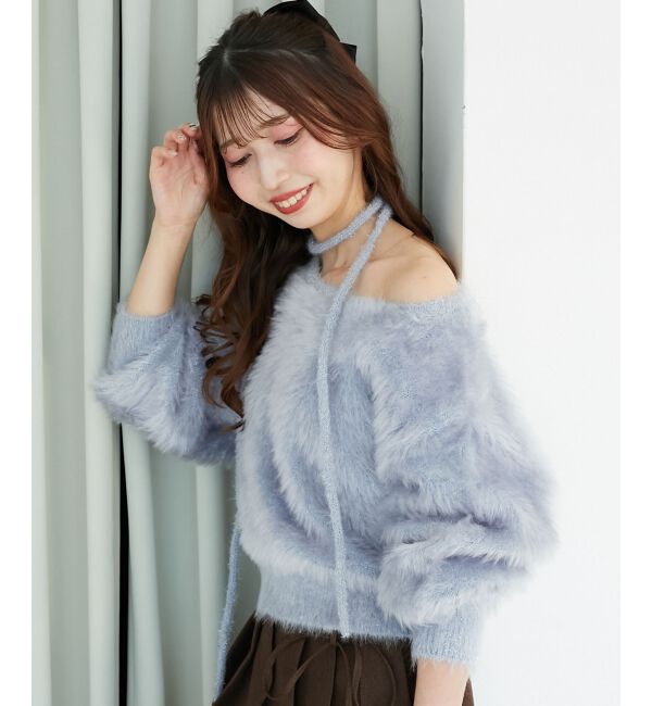  「キラメキチョーカーセットシャギーニット」|ニット・セーター|