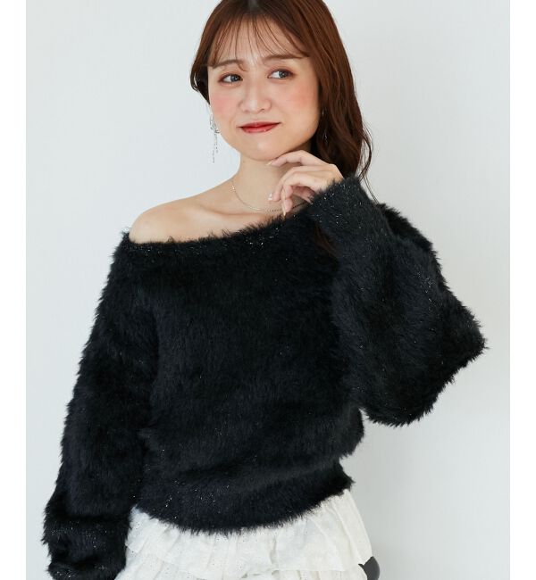  「キラメキチョーカーセットシャギーニット」|ニット・セーター|