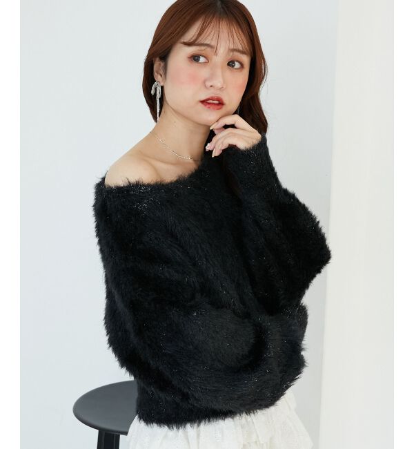  「キラメキチョーカーセットシャギーニット」|ニット・セーター|