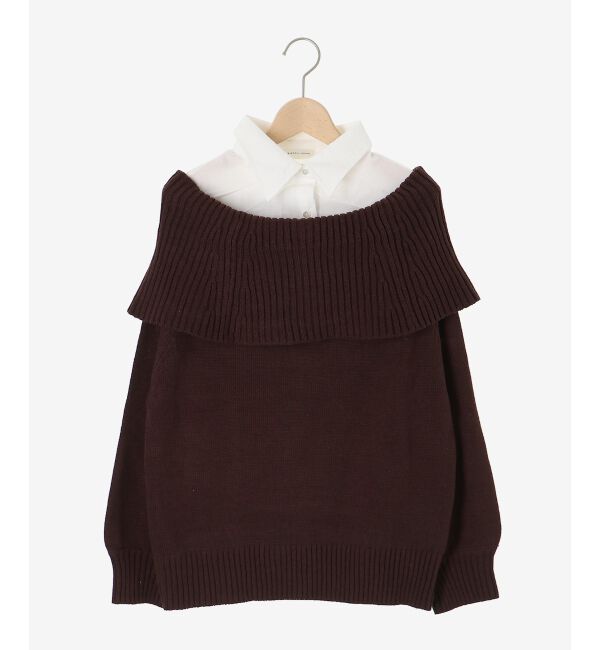  「シャツドッキングミディ丈ニット」|ニット・セーター|