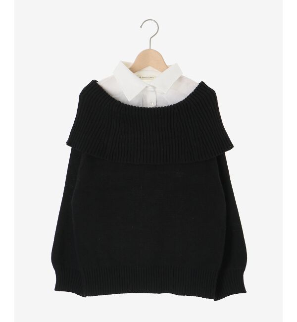  「シャツドッキングミディ丈ニット」|ニット・セーター|