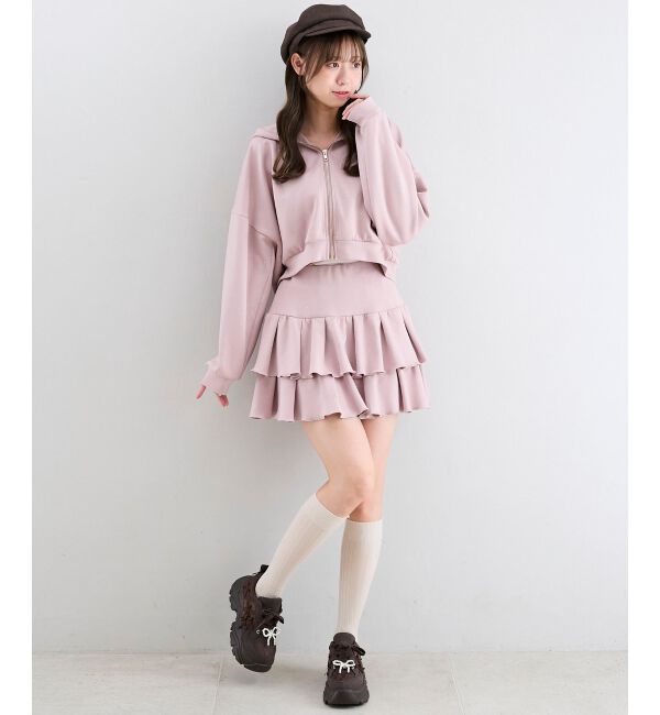  「&infin;キラキララインストーンショートパーカー」|パーカー|