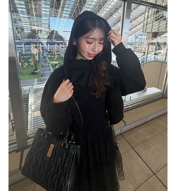  「&infin;キラキララインストーンショートパーカー」|パーカー|