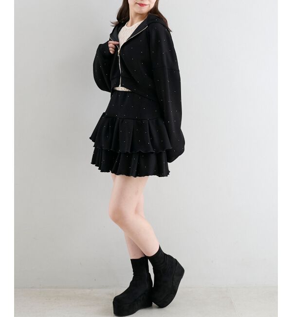  「&infin;キラキララインストーンショートパーカー」|パーカー|