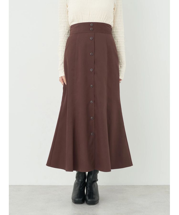 earth music&ecology「フロントボタンスカート」|スカート|Brown