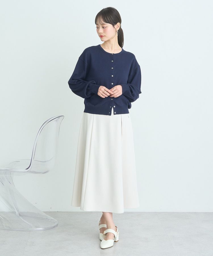 earth music&ecology「UVカット加工クルーネックニットカーディガン」|カーディガン|