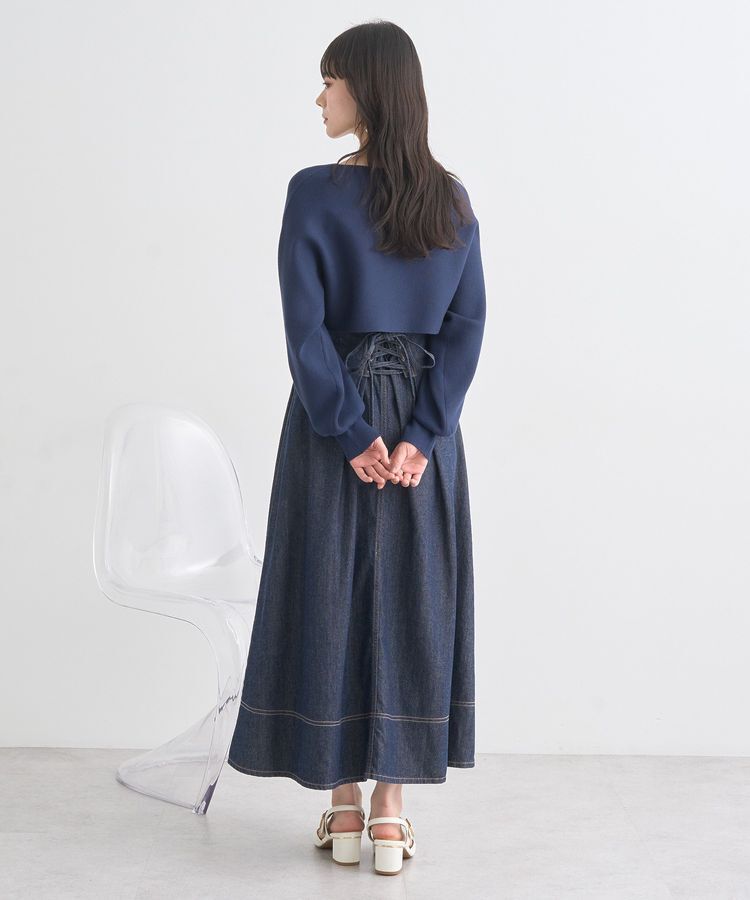 earth music&ecology「フロントZIPデニムスカート」|フレア|