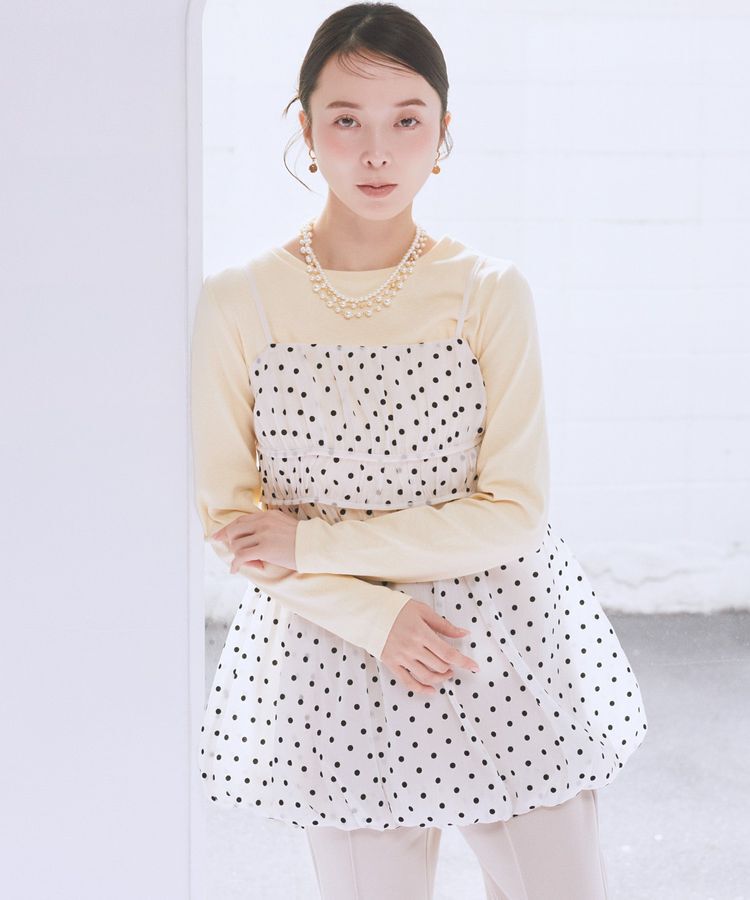 earth music&ecology「ドットバルーンキャミチュニック」|チュニック|