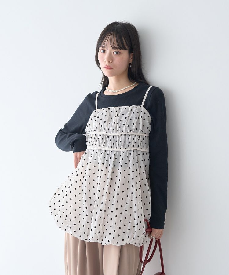 earth music&ecology「ドットバルーンキャミチュニック」|チュニック|