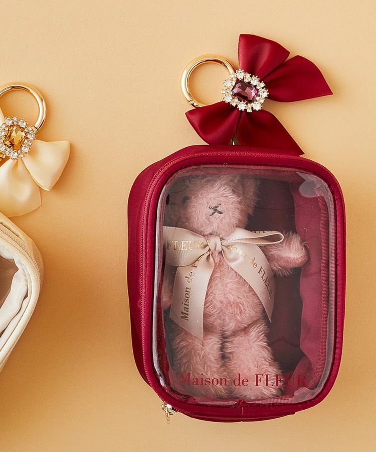 Maison de FLEUR「EC限定クリアポーチS」|ポーチ|レッド