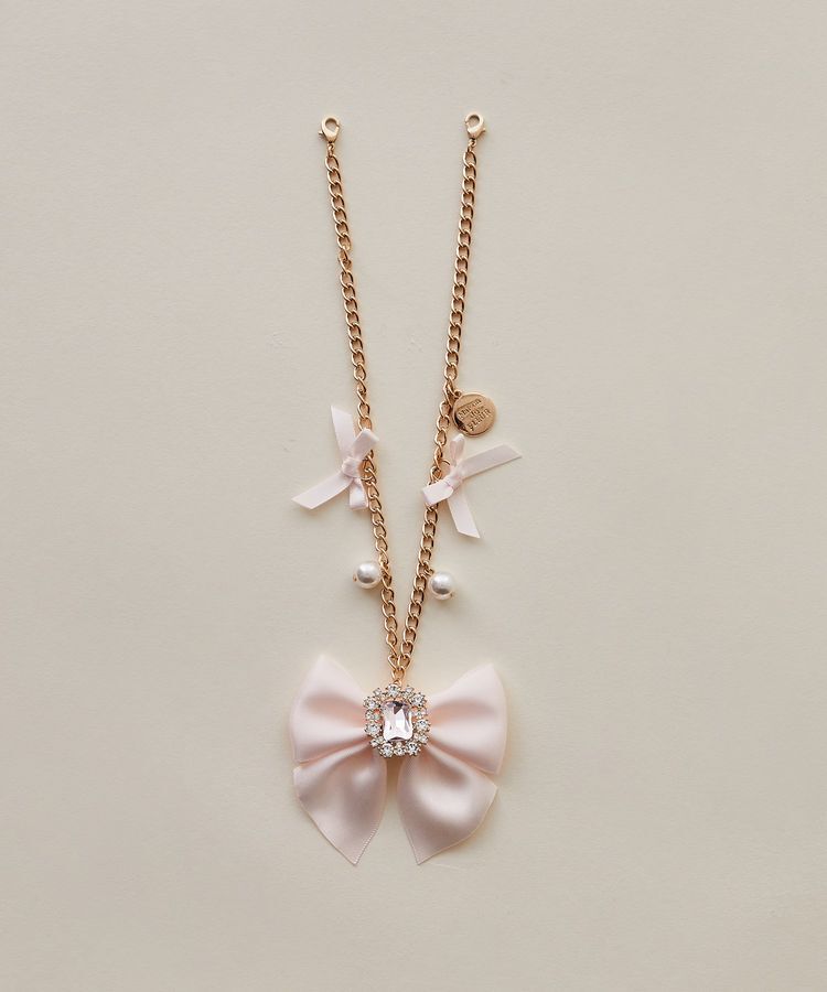 Maison de FLEUR「ビジューリボンパールバッグチャーム」|その他|ライトピンク