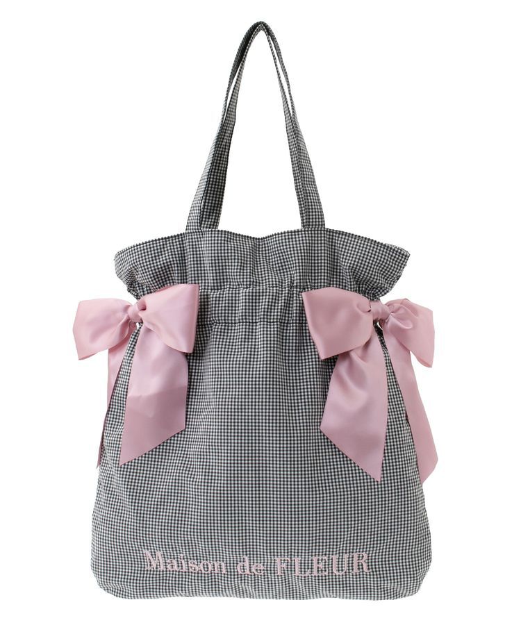 Maison de FLEUR「ギンガムチェックダブルリボントートバッグ」|トートバッグ|