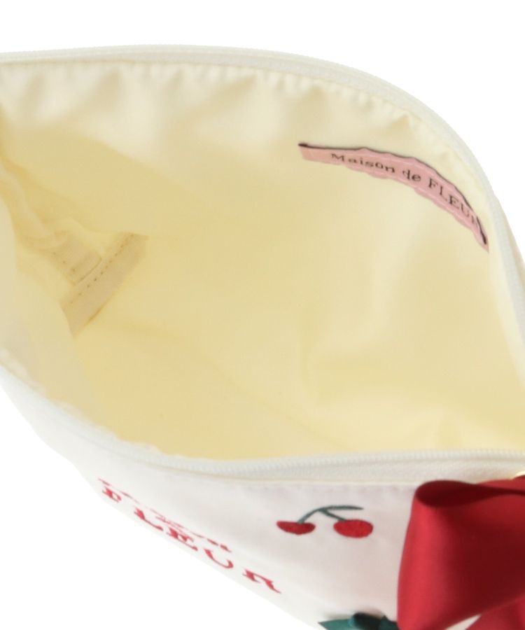 Maison de FLEUR「チェリー刺繍ポーチ」|ポーチ|