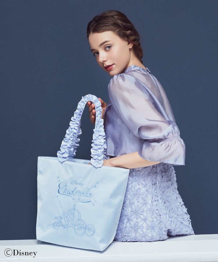 Maison de FLEUR「Cinderella/フリルハンドルトート」|トートバッグ|サックスブルー