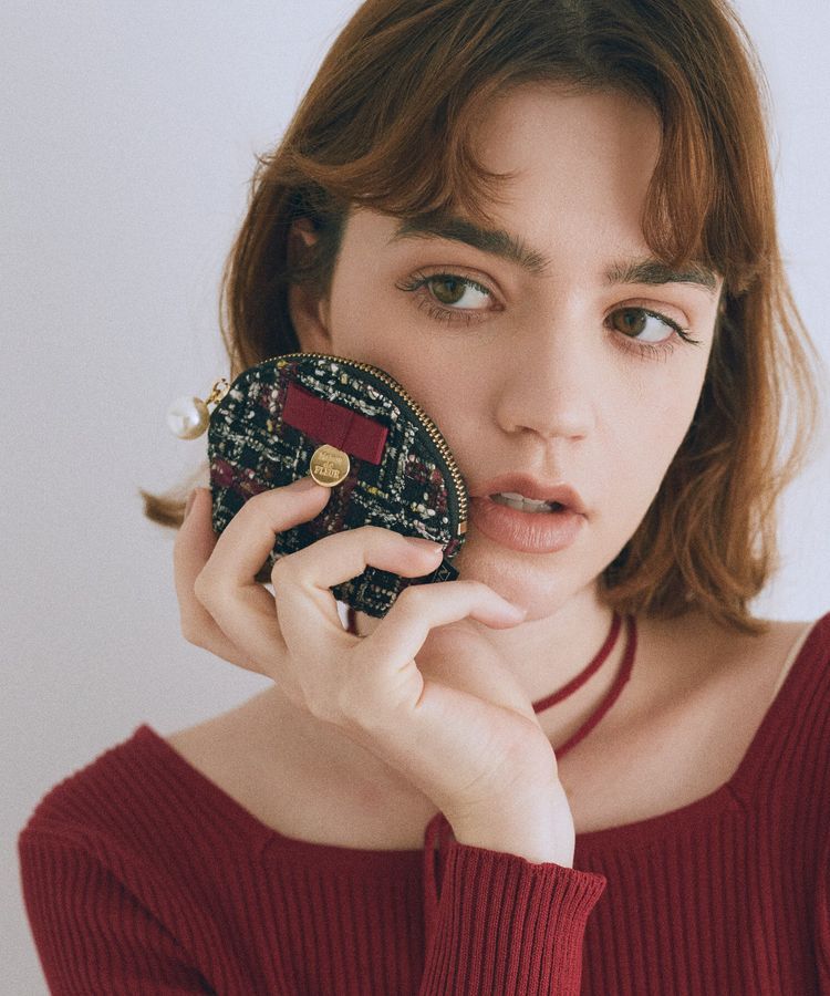 Maison de FLEUR「LINTONツイードコインケース」|ポーチ|