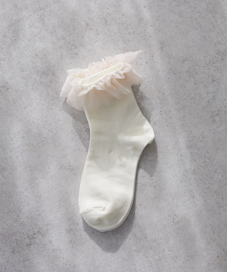 Maison de FLEUR「チュールボリュームフリルソックス」|その他|アイボリー