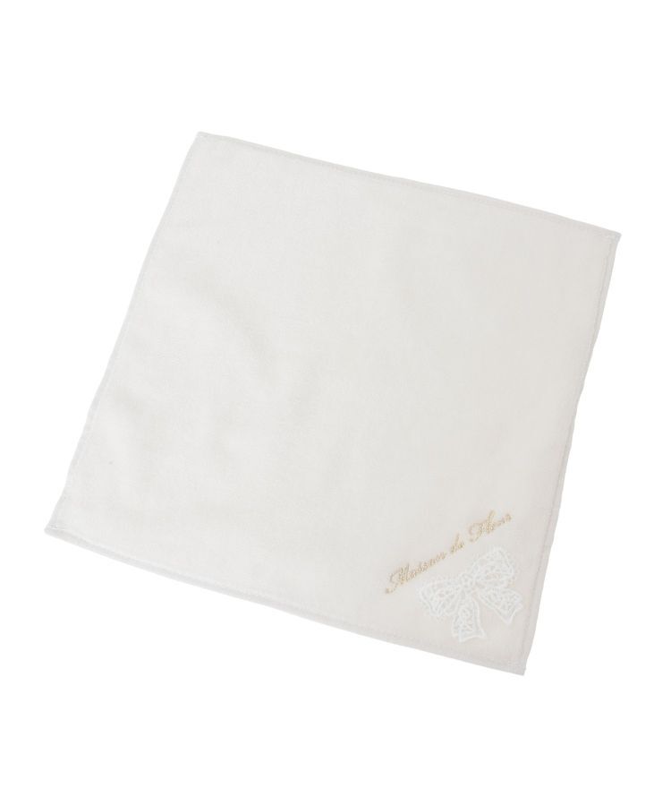 Maison de FLEUR「リボンレースタオルハンカチ」|ハンカチ|