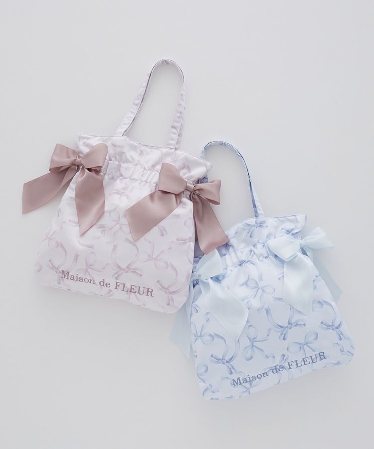 Maison de FLEUR「《一部店舗限定》リボン柄ダブルリボントートバッグ」|トートバッグ|