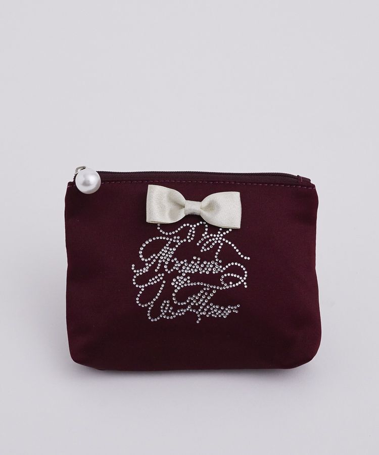 Maison de FLEUR「シャイニーリボンティッシュケース」|ポーチ|ボルドー