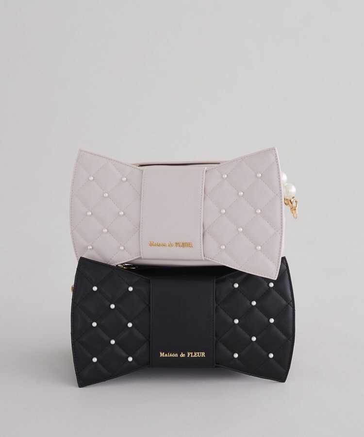 Maison de FLEUR「パールリボンバッグ」|ハンドバッグ|