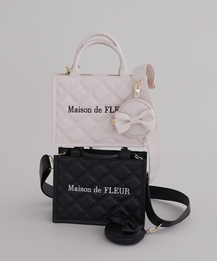 Maison de FLEUR「ミニポーチ付きキルティングトートバッグ」|ハンドバッグ|