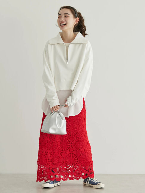  「SET ハーフZIPスウェット+シャツテールプルオーバー」|Tシャツ・カットソー|