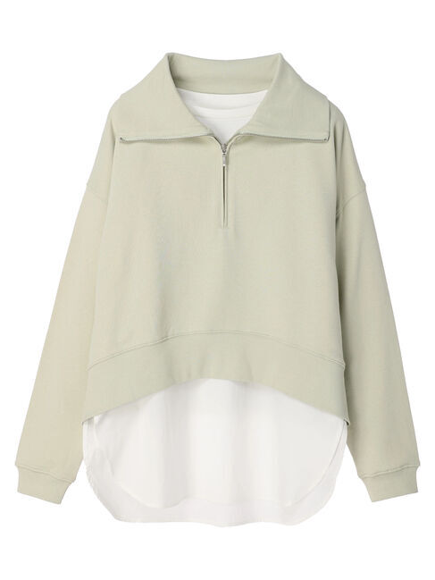  「SET ハーフZIPスウェット+シャツテールプルオーバー」|Tシャツ・カットソー|