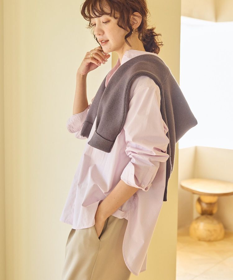 AMERICAN HOLIC「イージーケアブロードシャツ」|シャツ・ブラウス|Stripe Pink