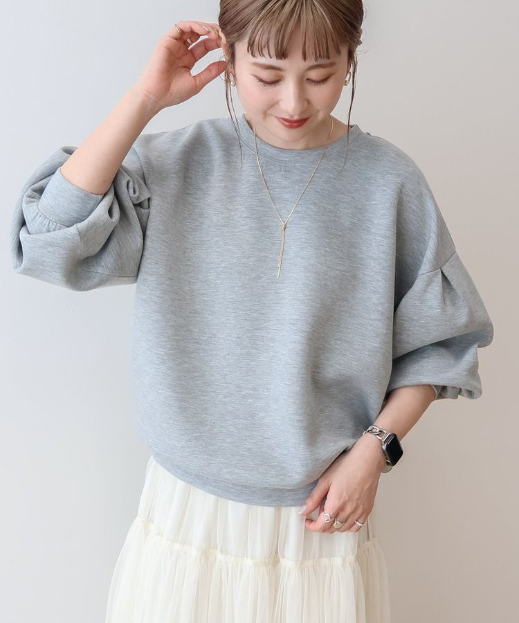 AMERICAN HOLIC「袖タックポンチプルオーバー」|スウェット・ジャージ|Light Gray Mixture