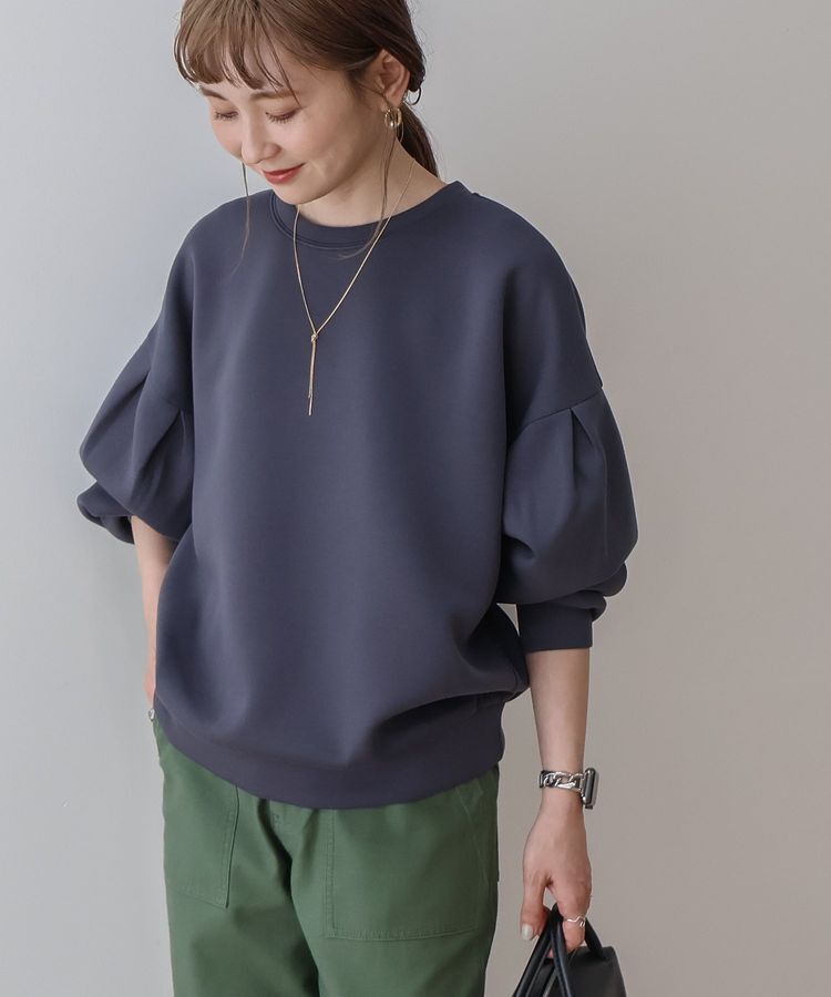 AMERICAN HOLIC「袖タックポンチプルオーバー」|スウェット・ジャージ|Charcoal Gray