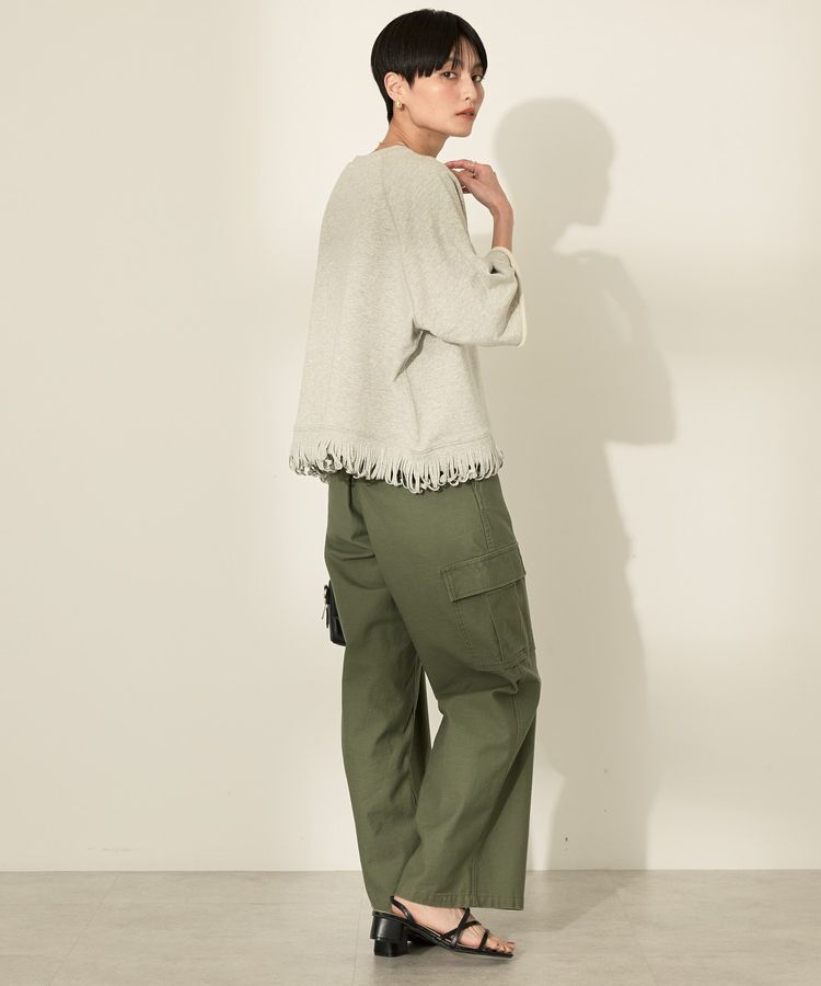 AMERICAN HOLIC「フリンジ5分袖ラグランスウェット」|Tシャツ・カットソー|