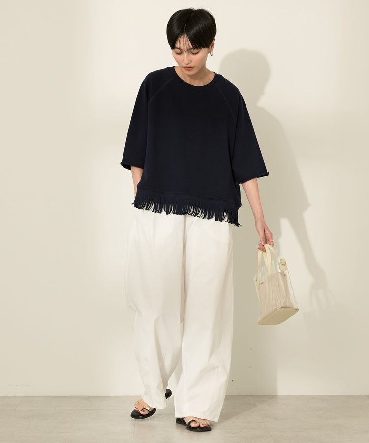 AMERICAN HOLIC「フリンジ5分袖ラグランスウェット」|Tシャツ・カットソー|