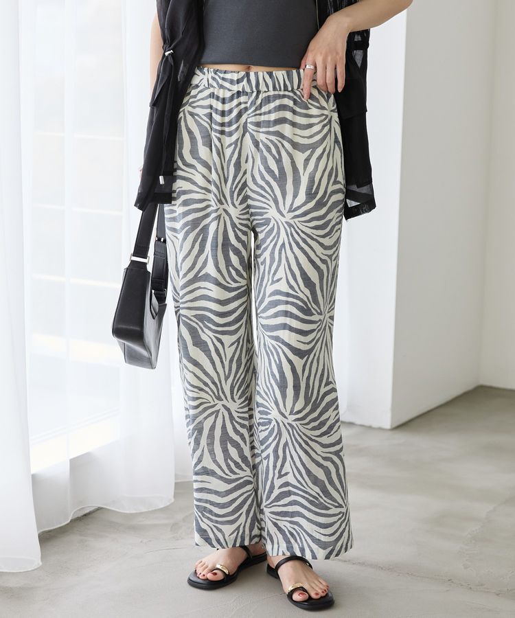 AMERICAN HOLIC「ボーホー柄プリントワイドパンツ」|その他|Black