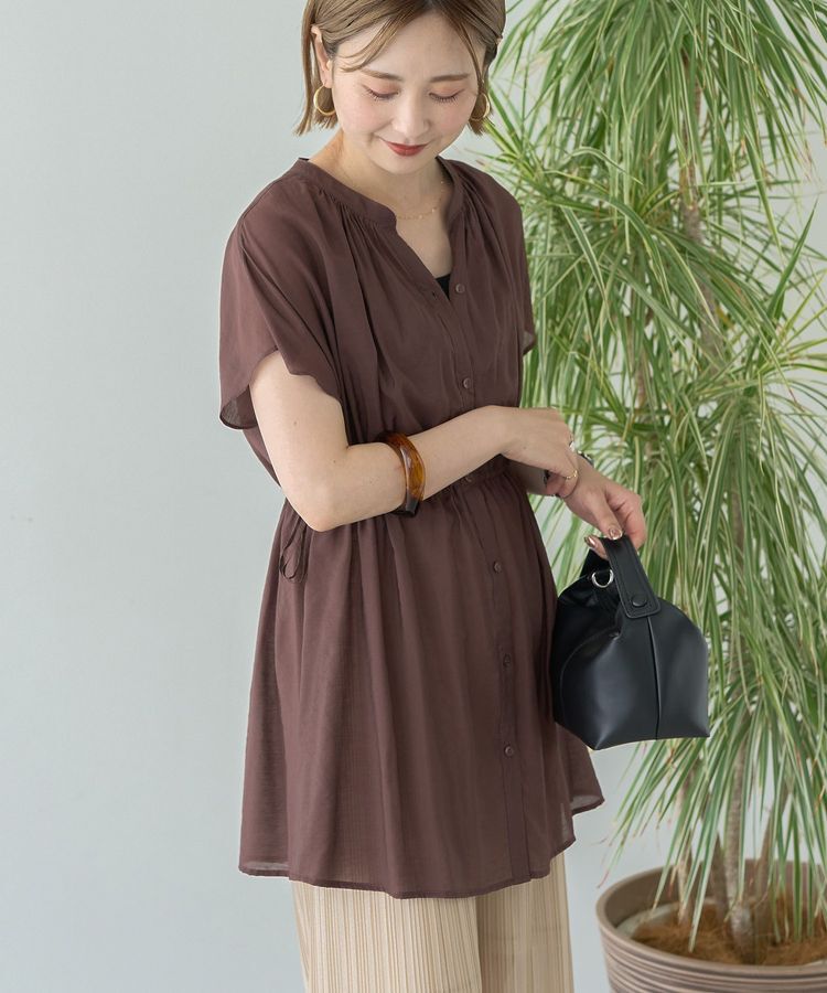 AMERICAN HOLIC「ウエストドロストフレンチスリーブブラウス」|シャツ・ブラウス|