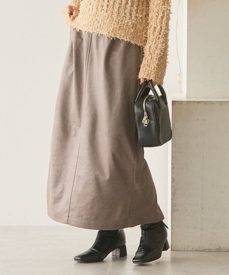 AMERICAN HOLIC「フェイクレザーダンボールスカート」|スカート|Beige