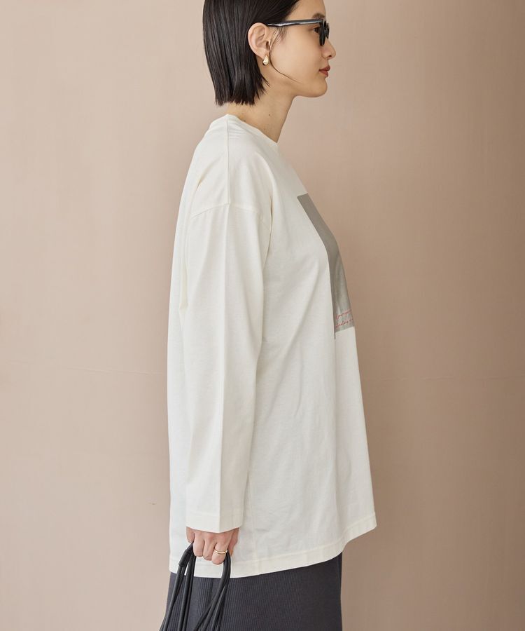 AMERICAN HOLIC「ボックス箔プリントロングTシャツ/チュニック」|Tシャツ・カットソー|