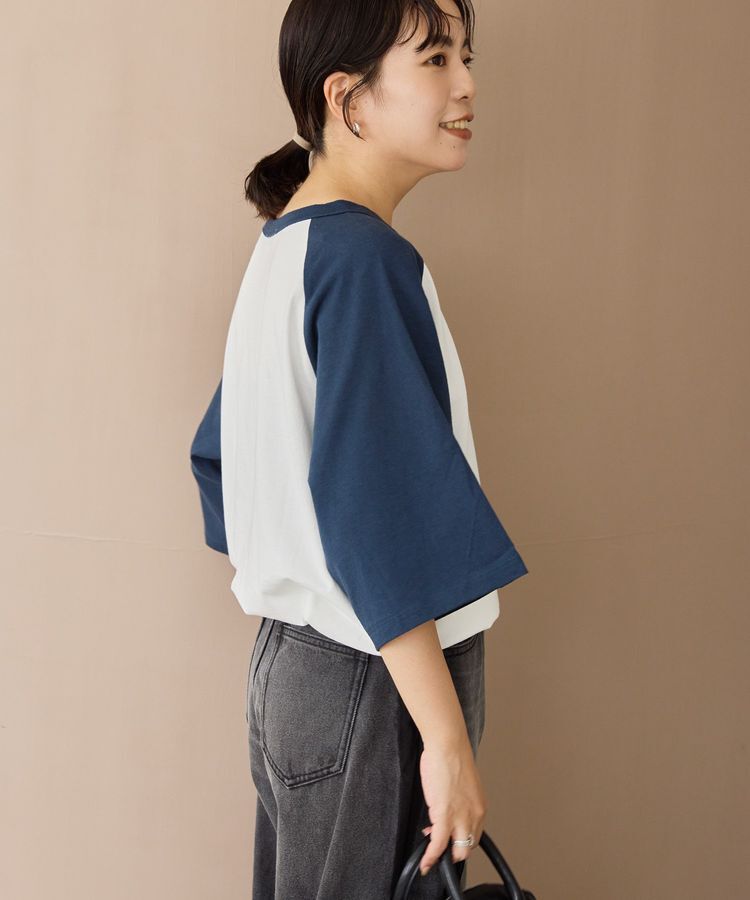 AMERICAN HOLIC「ラグラン配色7分袖プルオーバー」|Tシャツ・カットソー|