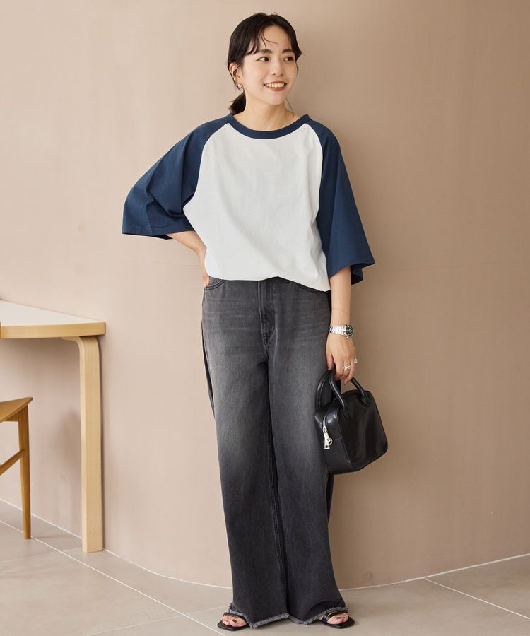 AMERICAN HOLIC「ラグラン配色7分袖プルオーバー」|Tシャツ・カットソー|