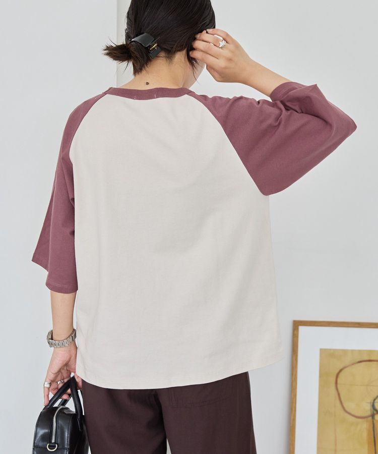 AMERICAN HOLIC「ラグラン配色7分袖プルオーバー」|Tシャツ・カットソー|