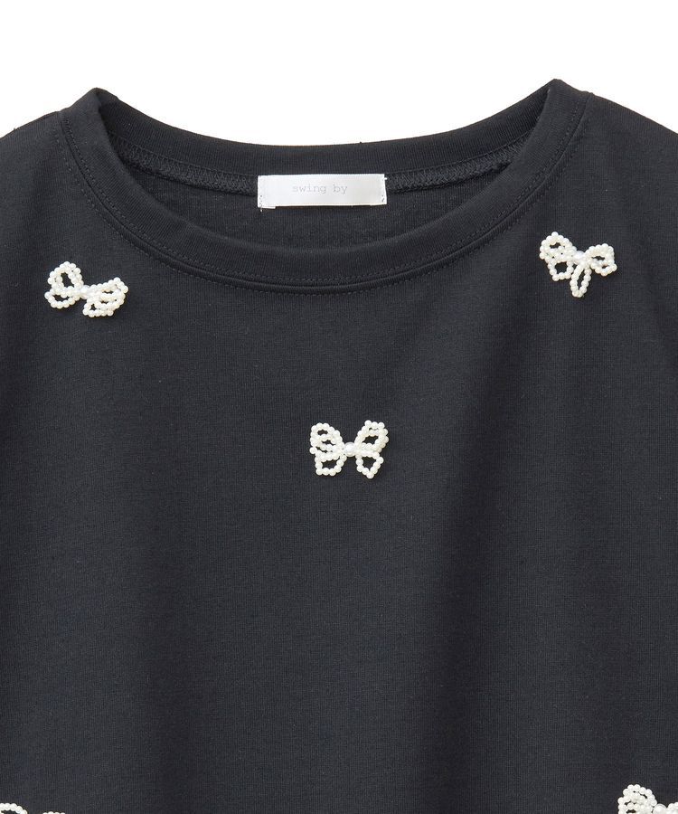 Green Parks「・swing by パールリボンモチーフTEE」|Tシャツ・カットソー|