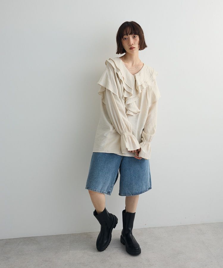 AnriettMusee「ビッグカラーフリルブラウス」|シャツ・ブラウス|