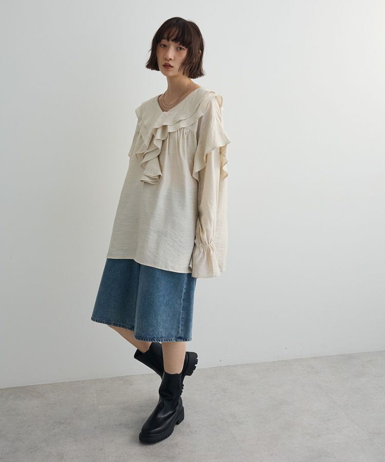 AnriettMusee「ビッグカラーフリルブラウス」|シャツ・ブラウス|