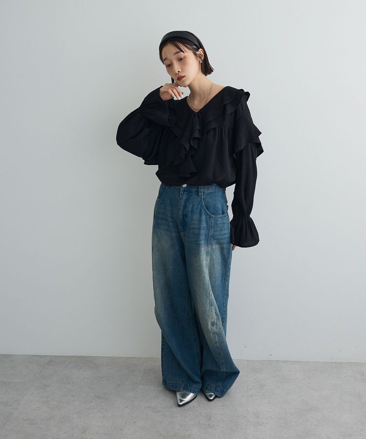 AnriettMusee「ビッグカラーフリルブラウス」|シャツ・ブラウス|