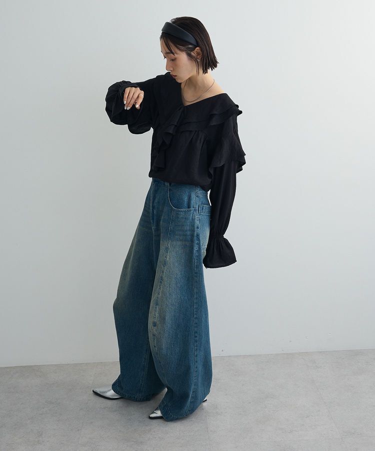 AnriettMusee「ビッグカラーフリルブラウス」|シャツ・ブラウス|