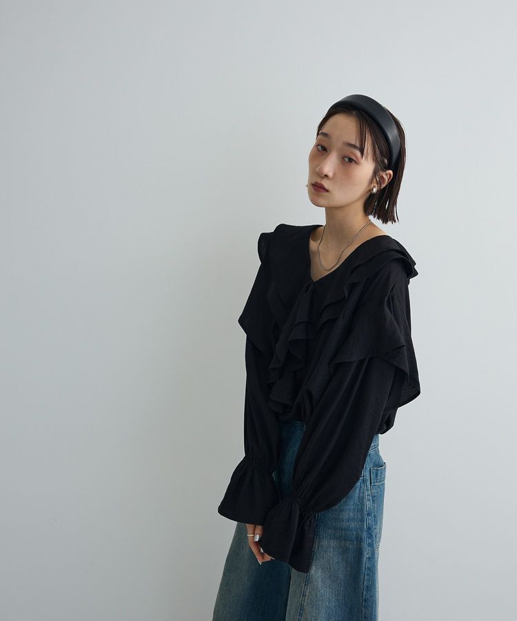 AnriettMusee「ビッグカラーフリルブラウス」|シャツ・ブラウス|