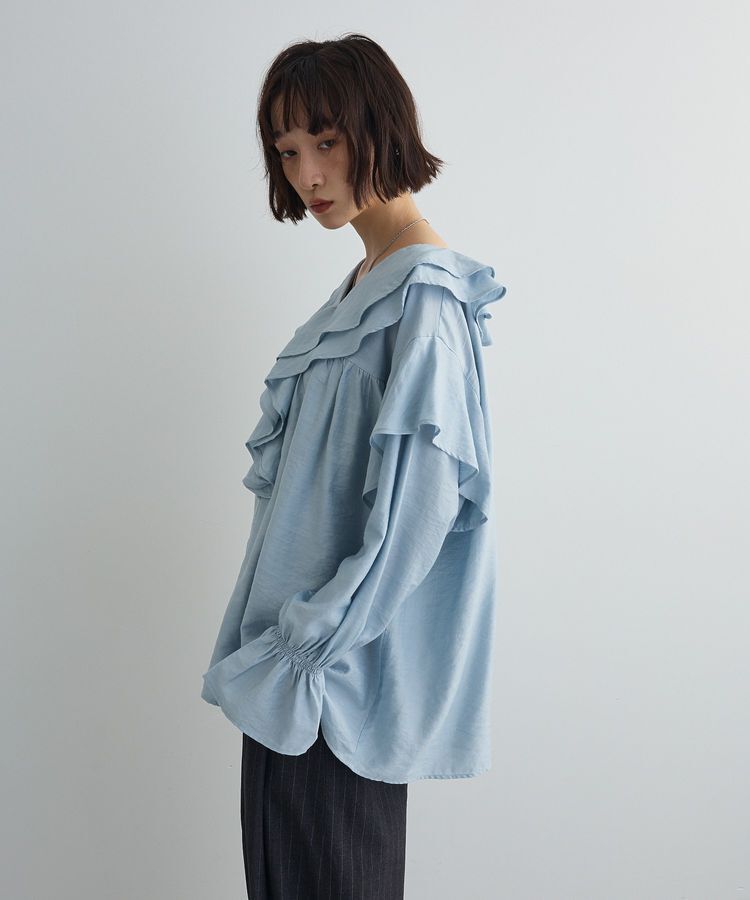 AnriettMusee「ビッグカラーフリルブラウス」|シャツ・ブラウス|